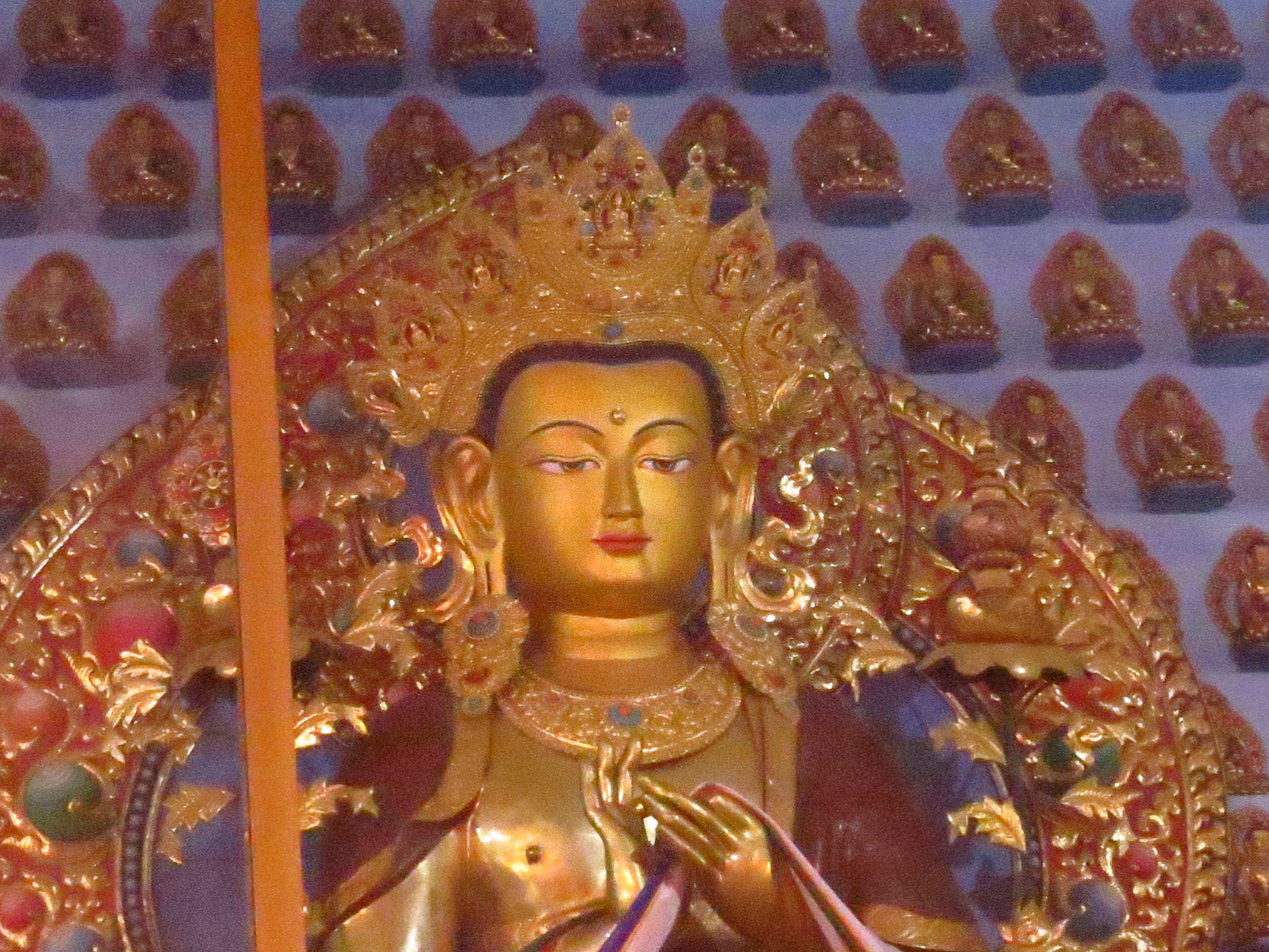 Maitreya Buddha idol at Gaden Jantse Thoesam Norling Monastry, Mundgod.